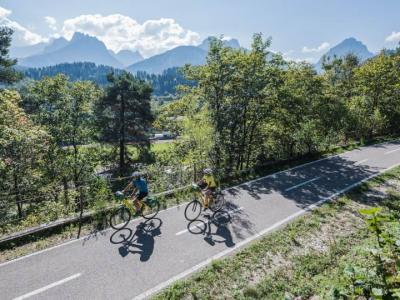 Radfahrer auf dem Alpe Adria Radweg