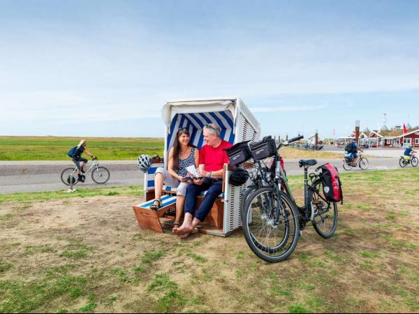 Deutschland Nordsee - Sankt-Peter-Ording Radfahrer